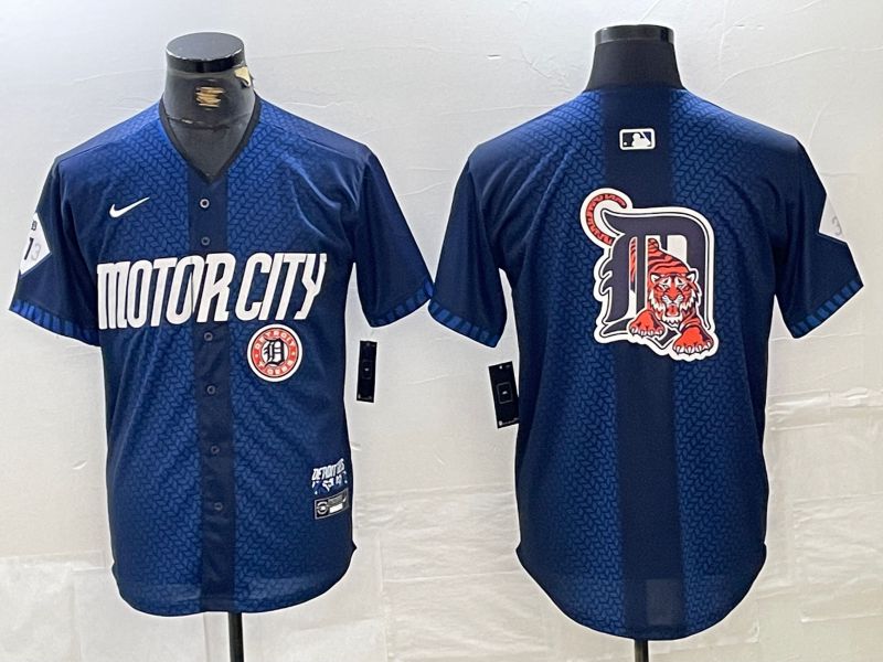 Men Detroit Tigers Blank Blue City Edition Nike 2024 MLB Jersey style 6->detroit tigers->MLB Jersey